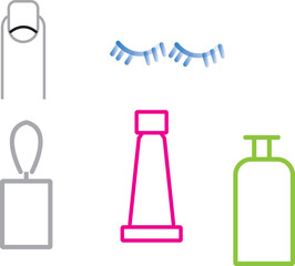 set of cosmetic bottles