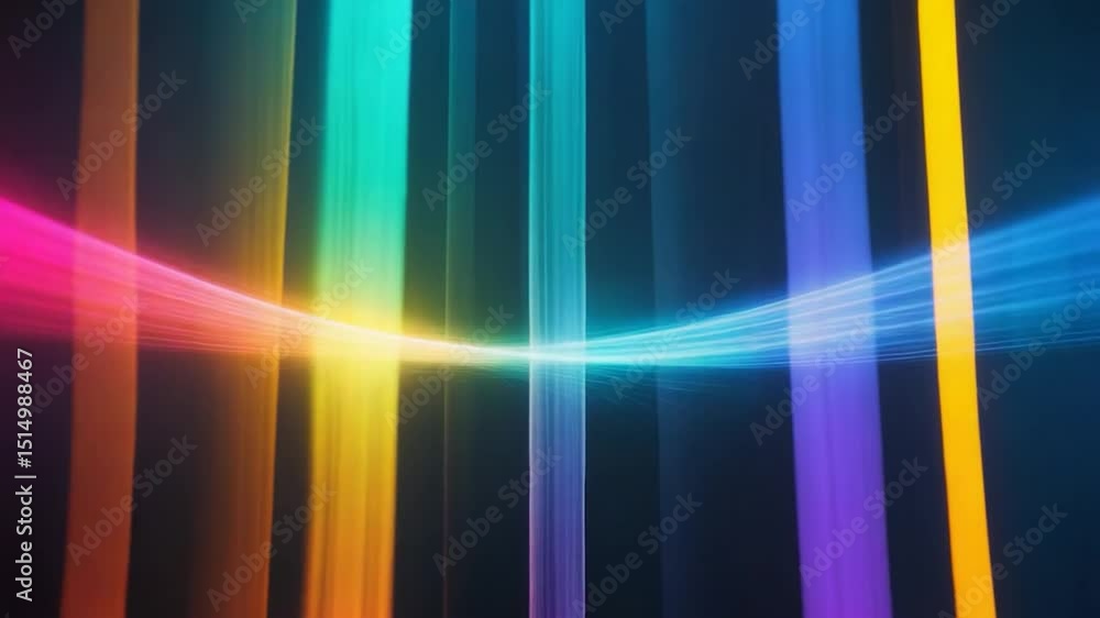 Aufkleber vibrant abstract light lines in vivid colors with smooth gradient transitions displaying a blend of 