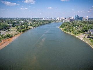 City with a river running through it
