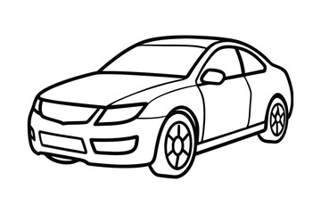Simple Line Drawing of a Sleek Coupe Car Easy Car Sketch for Beginners