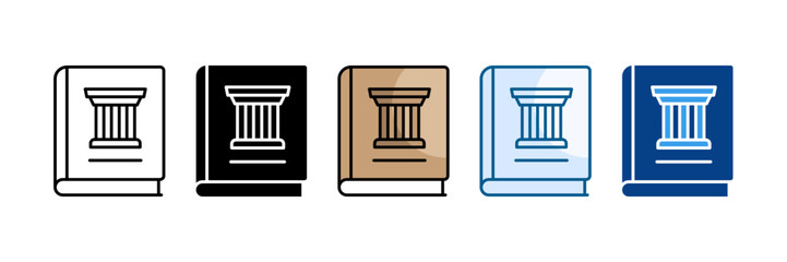 History Book Icon Set Multiple Style Collection