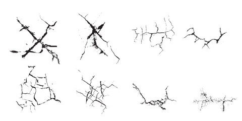 Collection of different abstract cracked walls. eps 10