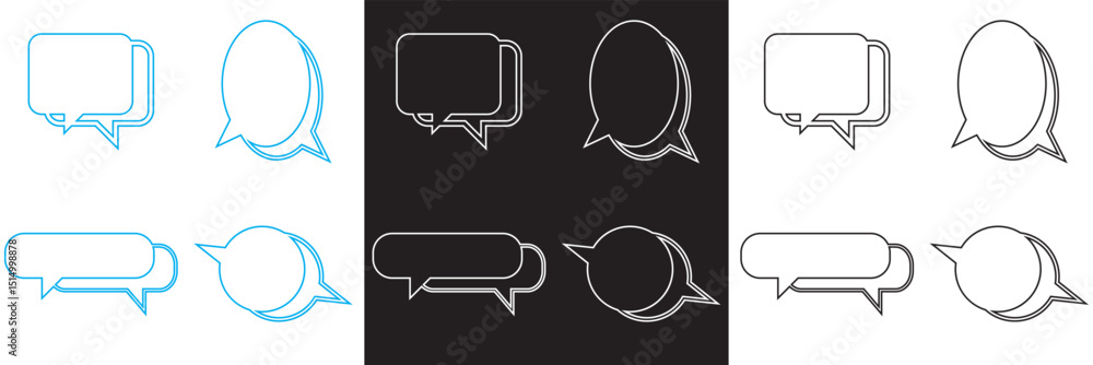 Poster line frame text speech bubble . line balloon frame design talk speech bubble frame. comic japan styl