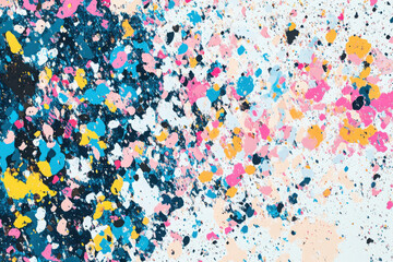 Fototapeta premium Multitude of small colorful pixels in random patterns creating a playful and visually striking image on a soft white background