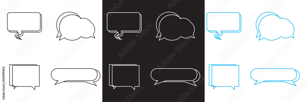 Poster line frame text speech bubble . line balloon frame design talk speech bubble frame. comic japan styl