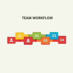 Team Workflow Infographic: A visually engaging infographic showcases the team workflow, emphasizing process flow for streamlined collaboration and project management. 