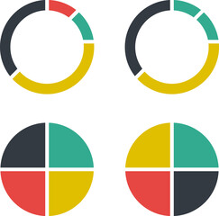 A set of colorful charts