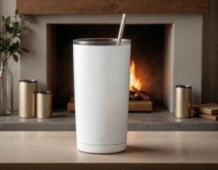 Versatile 20oz Blank White Tumblers in Rustic and Bright Settings