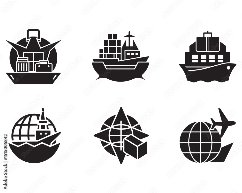 Poster import export icon vector illustration web design element