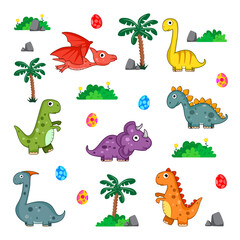 cute dinosaurs cartoon collection