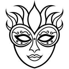 Obraz premium Mask-Shaped Damask Icon for Carnival or Décor Use