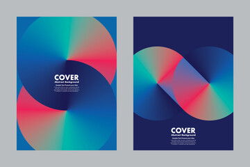 Modern vector geometric abstract background design with gradient pink, purple and dark blue, symbolizing infinity and loop. For modern covers, posters, digital artwork, presentations, annual reports.
