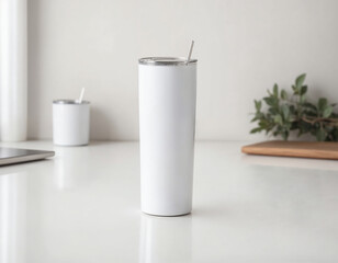 Versatile 20oz Blank White Tumblers in Rustic and Bright Settings