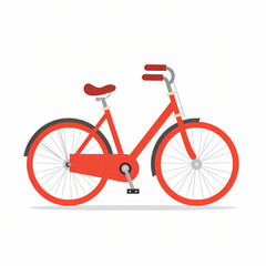 Fototapeta premium Classic Red Bicycle A Vintage Ride, Perfect for City Adventures and Leisurely Rides