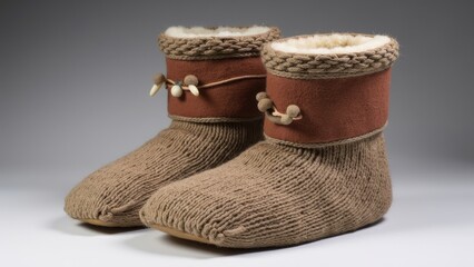 Brown boots with frayed edges
