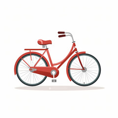 Fototapeta premium Vintage Red Bicycle Illustration Classic Two-Wheeler Design, Retro Cycling Style, Perfect for Print, Web, and Design Projects. A nostalgic image evoking memories of simpler times and leisurely rides.