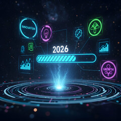 2026 Digital Progress Bar  Futuristic Technology HUD