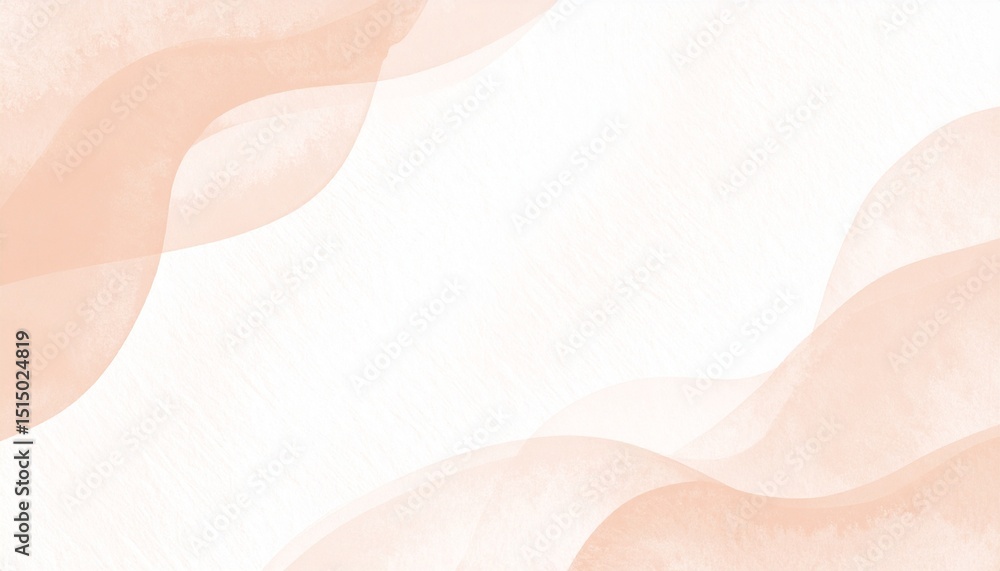 Poster rustic boho watercolor backdrop concept. soft abstract waves in peach and white tones.