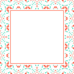 Oriental ornamental mosaic. Arabic design for page decoration. Vector frame of asian mosaic border