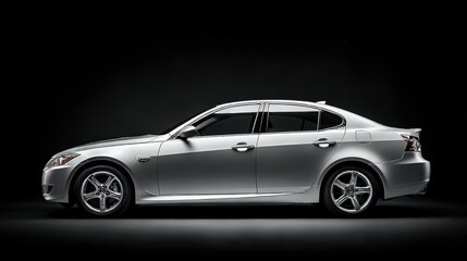 Gray Modern Car with Sleek Design and Soft Reflections, Showcasing Clean Aesthetics and Minimalist Elegance
