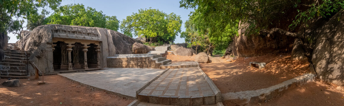  Exclusive Monolithic Rock Carved- Varaha Cave Temple is UNESCO's World Heritage Site located at Mamallapuram or Mahabalipuram in Tamil Nadu, South India. worlds wonder site.
