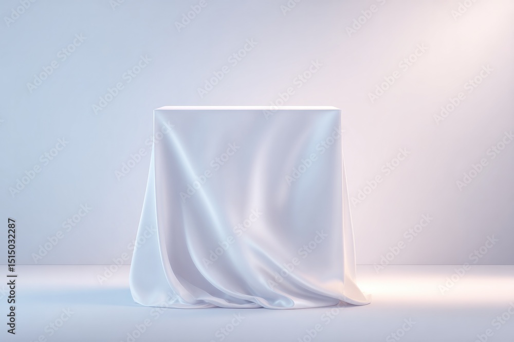 Aufkleber clean minimalistic photo of empty podium draped with elegant fabric offering copy space