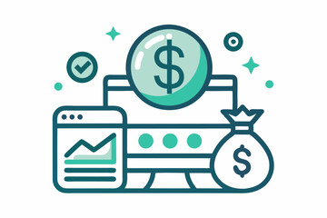 A flat vector illustration of five business people holding large golden stars, symbolizing teamwork, 