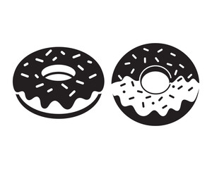 Donut Icon Solid Style. Vector Icon Design Element for Web Page, Mobile App, UI, UX Design
