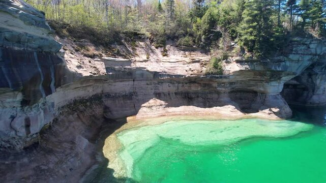 Beautiful Landscape at Pictured Rocks National Lakeshore Michigan, Lake Superior