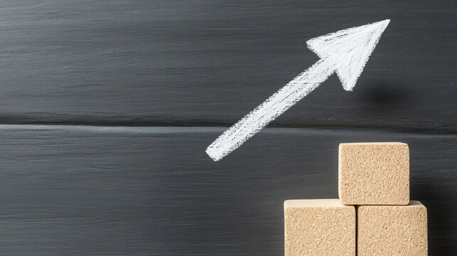 A collection of building blocks illustrating growth and progress, symbolizing success and upward momentum in business.