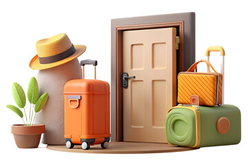 Ready for Vacation Luggage by the Door