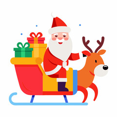 santa claus with reindeer