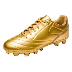 Golden soccer boot isolated on transparent background
