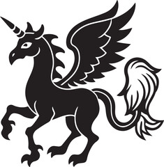 A dynamic black and white vector illustration of a running horse, ideal for design, tattoo, or symbolic art