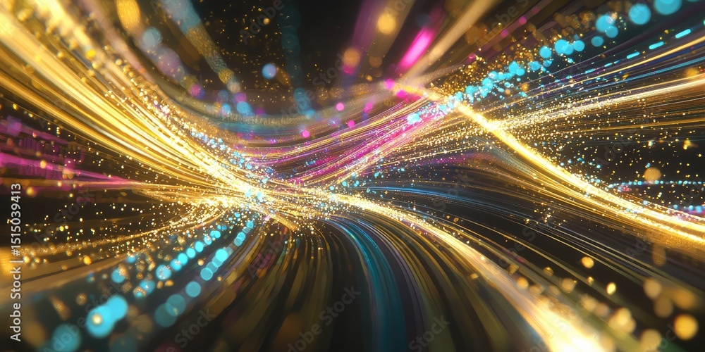 Poster A digital analysis graph depicting the future of digital transformation with upward trends, smart solutions, and virtual networks.