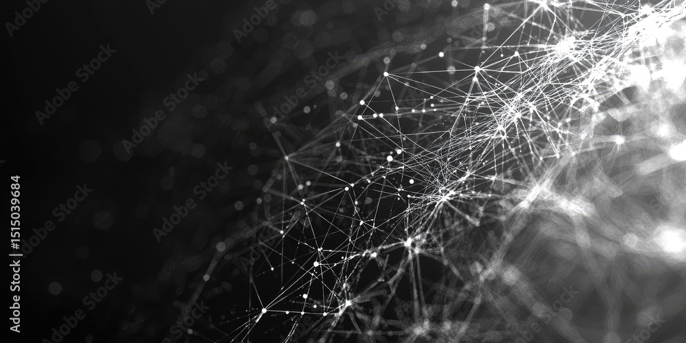 Poster abstract dot and line network connection for use as technology or science background