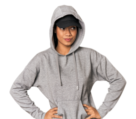 Young Filipino woman in studio confused, feels doubtful and unsure.