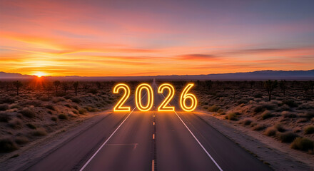 2026 New Year Sunrise Road Trip  Journey Adventure Future Goals