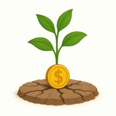 Financial Resilience – Conceptual Illustration of Money Growing Through Adversity
