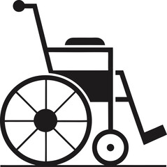wheelchair silhouette vector icon on transparent background handicapped, medical illustration design