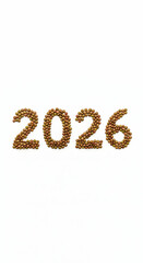 2026 New Years Resolution Gold Grain Number Design