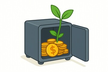 Safe Financial Growth – Conceptual Illustration of Protected Wealth and Secure Investment