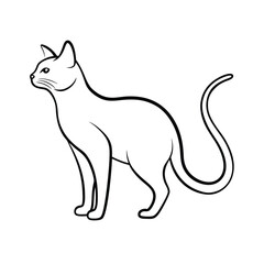 Minimalist Line Art Cat Silhouette