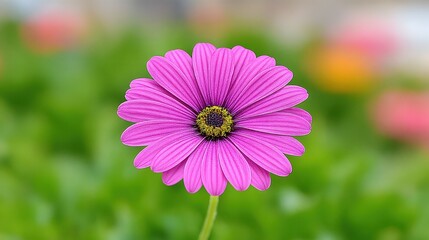 Obraz premium Bright Pink Flower Blooming Against a Soft Green Background in Natural Garden Setting