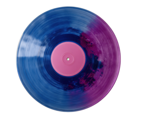 Colorful vinyl record with pink and blue design for music lovers