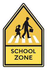 school zone sign on a white background 