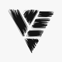 A set of black brush strokes that include types of lines and shapes with a brush and doodle sketch style.