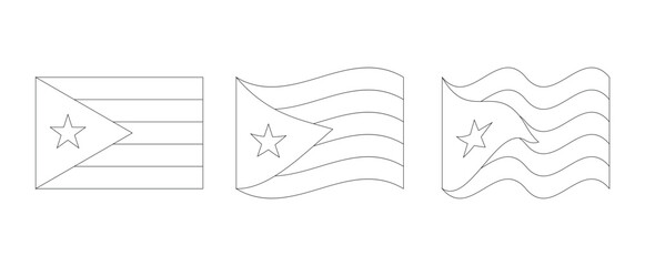 Puerto Rico Flag Waving Drawing Coloring Set