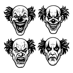 grinning clown face mascot