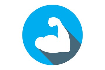 Muscles icon set, strong arm of an athlete, Linear Hand icons, biceps icons, Bodybuilding and fitness concept, on a white background.